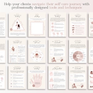 Self-Care Coaching Bundle Canva Templates, Self-Care Workbook Canva, Coaching Worksheet Canva, Self-Care Planner, Life Coach Templates Canva image 7