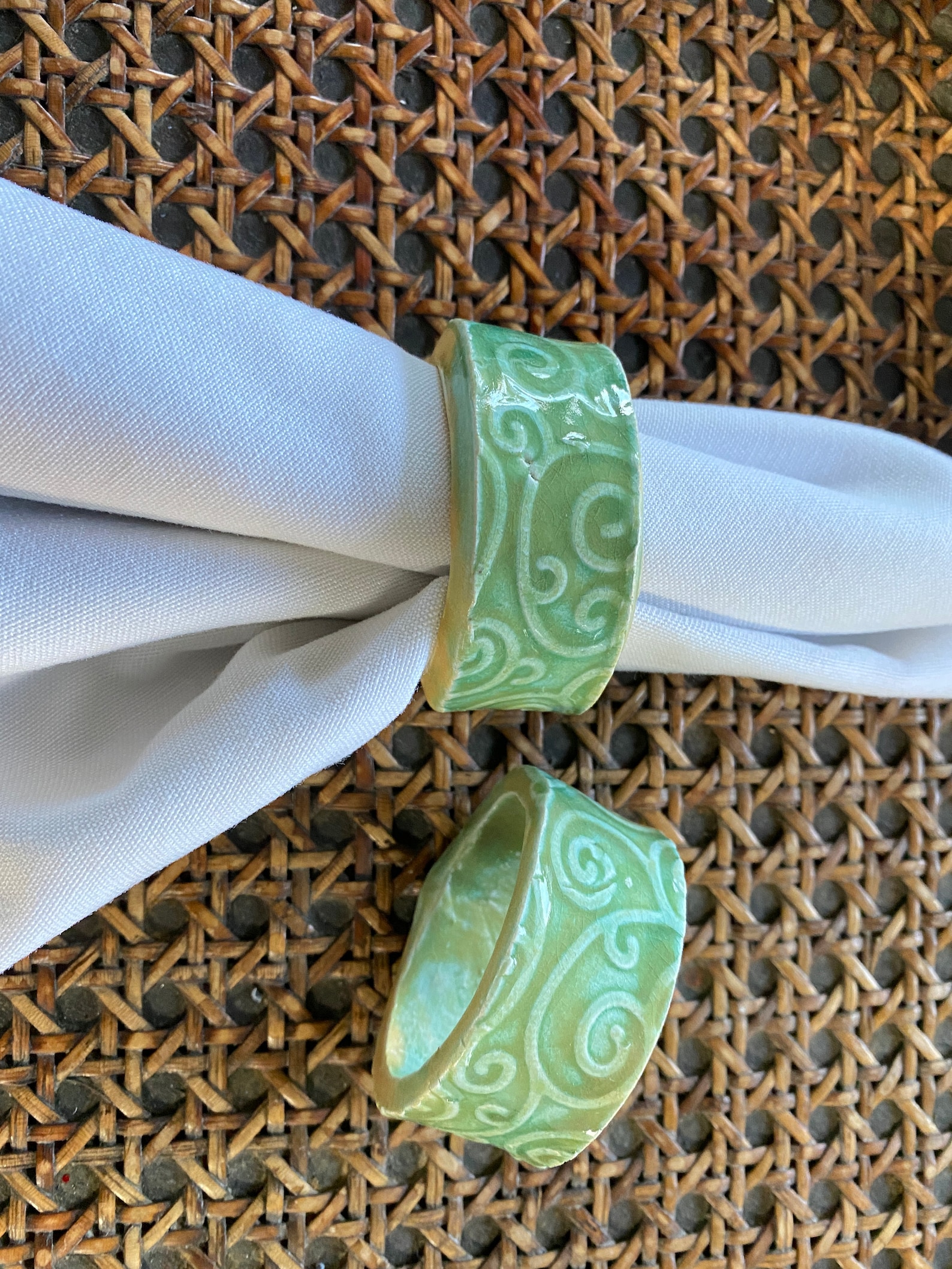 Ceramic Napkin Rings Clay Napkin Rings Teal Napkin Rings Etsy