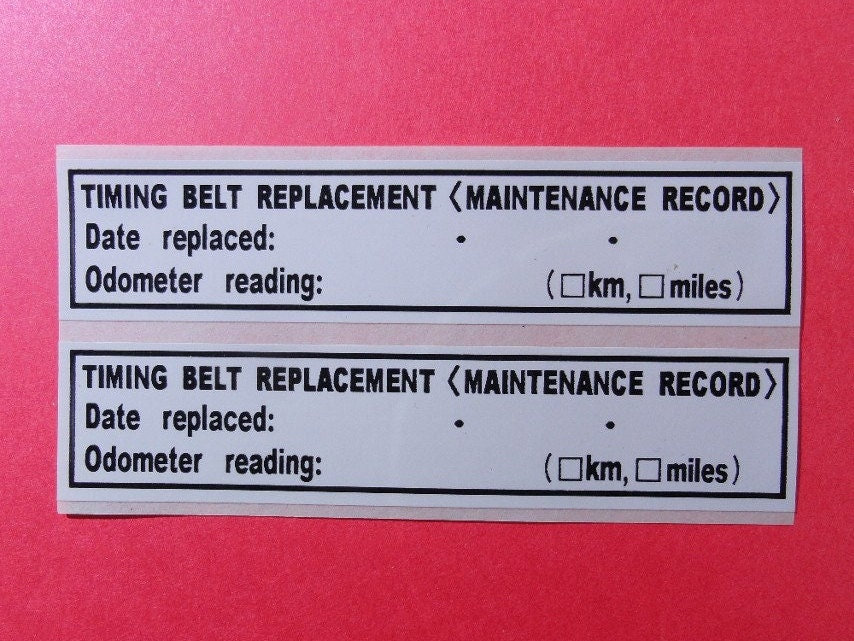 Timing Belt Stickers Labels Replacement Reminder Glossy - Etsy Australia