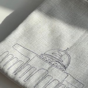 Personalized Minimalist Linen Velvet Prayer Rug - Kaaba, Alif Vav ...