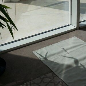 Personalized Minimalist Linen Velvet Prayer Rug - Kaaba, Alif Vav ...