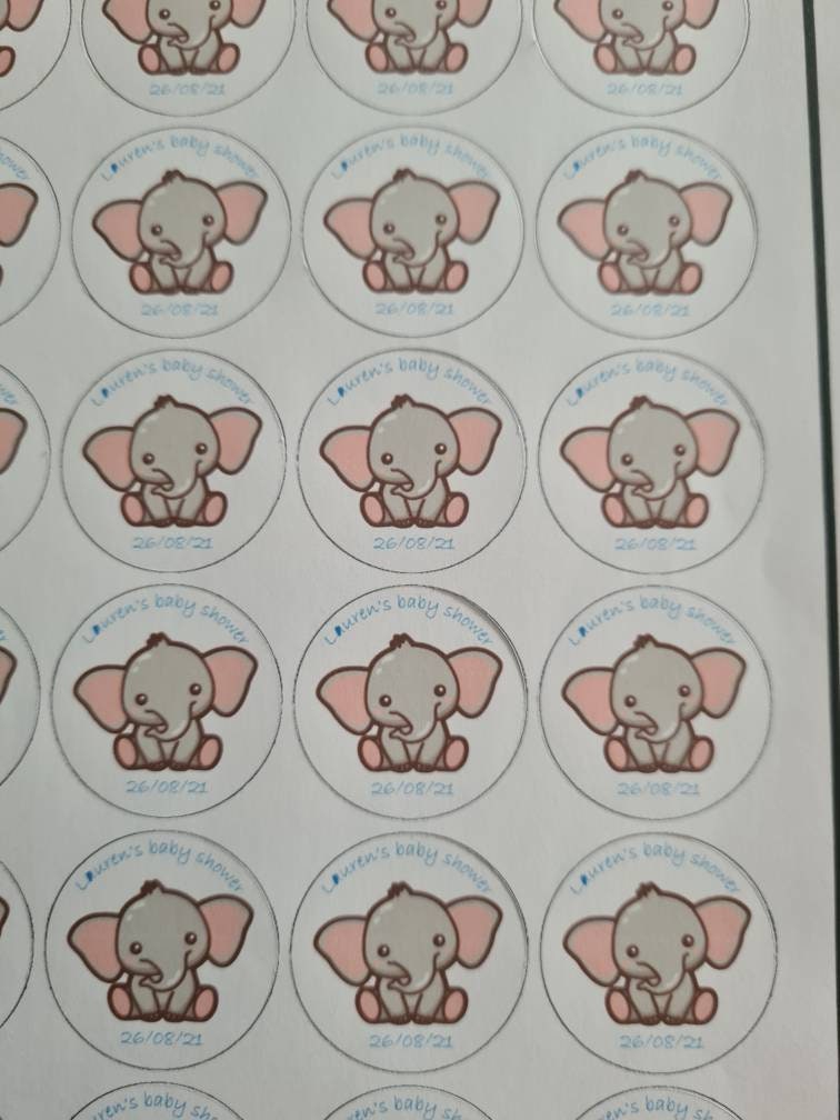 Personalised baby shower stickers Etsy