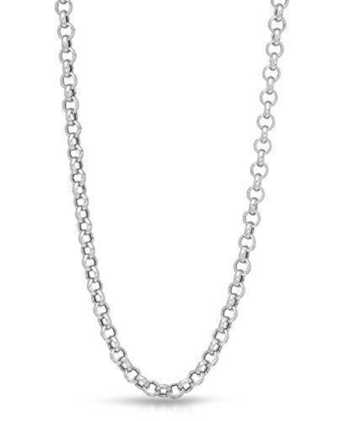 10k White Gold Rolo Chain Necklace 2.3 Mm 16to 20 Etsy
