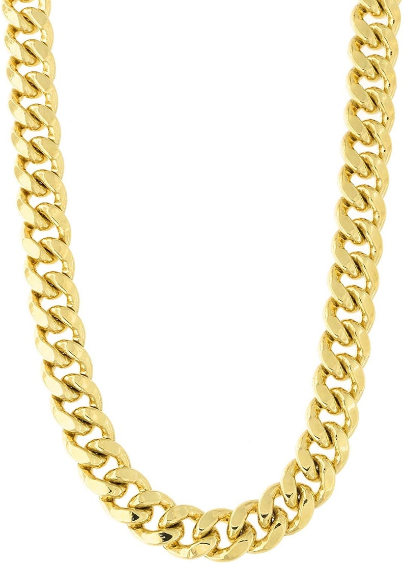 10 Karat Yellow Gold Miami Cuban Lightweight Chain Necklace - Etsy