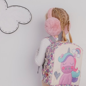 Sac à dos imperméable licorne pour enfants de 4 à 9 ans - Sac à dos mignon et résistant pour tout-petits