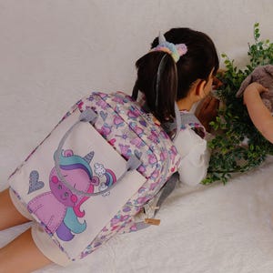 Sac à dos design licorne pour les 7-11 ans - Cartable imperméable et élégant pour fille