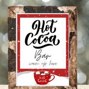 Hot Chocolate Bar Printable Sign,  Hot Chocolate Party, Hot Chocolate Bar, Hot Cocoa Bar,  DIGITAL