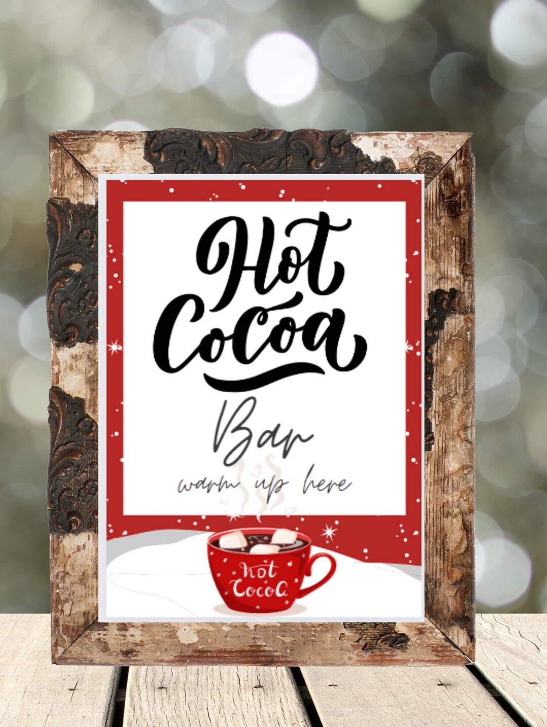 Hot Chocolate Bar Printable Sign, Hot Chocolate Party, Hot Chocolate
