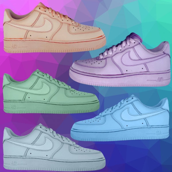 Yellow and Purple Air Force 1 Etsy