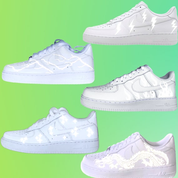 Custom Reflective Air Force 1s (Drip, Butterfly, Stars) ALL SIZES AF1 Ones