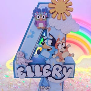 Bluey 3D Number Box | 3D Letter Box | Personalised Custom Birthday Party Decor | Dessert Table Props | Two Number Box | Bluey & Bingo Theme