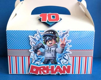 Roblox 3D Party Box | Lolly Tasche | Geburtstag Gunsten Gunst | Personalisierte Gable Box