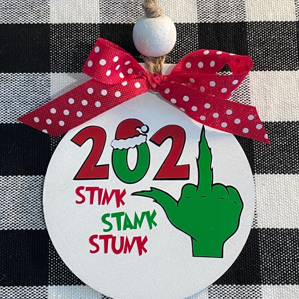 Middle Finger Christmas Ornament 