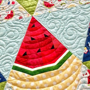 Watermelon Patch Quilt Pattern PDF Digital Download by Angela&#39;s DIY Designs - watermelon, summer, picnic, fruit, triangle quilt pattern