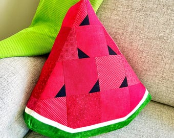 Watermelon Pillow Quilt Pattern, Patchwork Pincushion, Summer Decor (PDF Download)