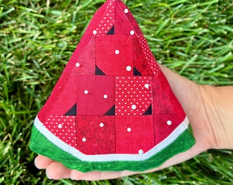 Patchwork Watermelon Pincushion & Pillow Pattern, Summer Sewing Project (PDF Download)