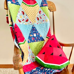 Patrón de colcha de sandía en patchwork, para principiantes en la técnica de patchwork con frutas de verano (descarga en PDF) imagen 8