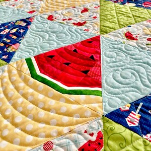 Patrón de colcha de sandía en patchwork, para principiantes en la técnica de patchwork con frutas de verano (descarga en PDF) imagen 5