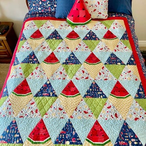 Patrón de colcha de sandía en patchwork, para principiantes en la técnica de patchwork con frutas de verano (descarga en PDF) imagen 7