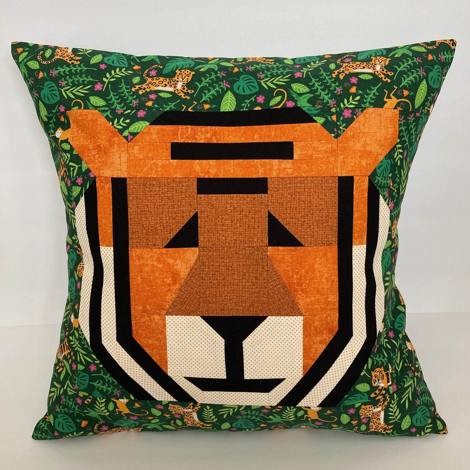 Tropical Tiger Throw Pillow Pattern PDF Digital Download by Etsy