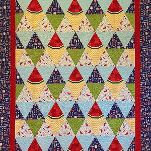 Patrón de colcha de sandía en patchwork, para principiantes en la técnica de patchwork con frutas de verano (descarga en PDF) imagen 3