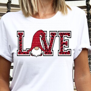 Love Valentine Gnome Red Heart PNG Sublimation Design | Digital Download File