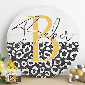 Personalized Monogrammed Last Name Door Round SVG Design | Digital Download File