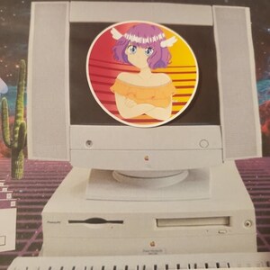 Glossy Anime Vaporwave Sticker