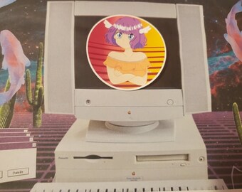 Glossy Anime Vaporwave Sticker