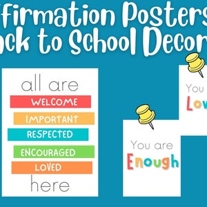 Student Affirmation Posters for Classroom Management, Bulletin Boards, Classroom Decor, Head Start Kindergarten Safe Spaces Door Decorations