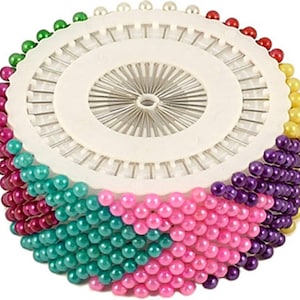 Colourful Mixed Berry Pins Wheel Pearlised Ball Top Scarf Craft Sewing Pins UK