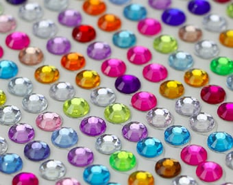 352 Self Adhesive Diamante Stick On Rhinestones Gems Crystals Beads Size 5mm