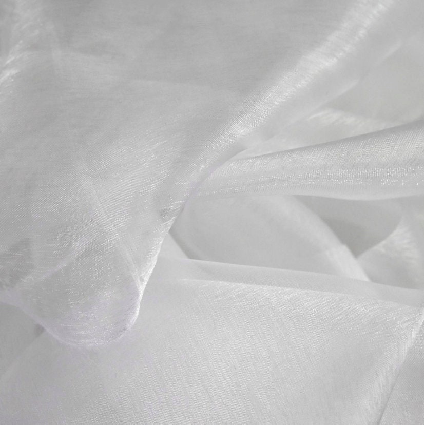 Sheer Organza Fabric Voile Sold Per Metre Wedding Material 150Cm Wide White