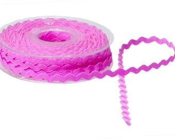 5mm Ric Rac Ribbon Braid Trimming Ricrac Metre Choice of Colours DIY Sewing Trim Hot Pink