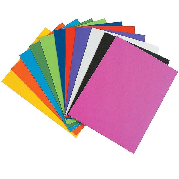 A4 EVA Craft Funky Foam Sheets 10 Pack 2mm d’épaisseur Environ 10 couleurs assorties