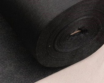 Iron On Fusible Interfacing Black Heavy Weight Fabric 100cm Wide Per Metre