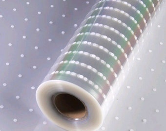 2M White Dot Cellophane Gift Wrap Wedding Birthday Baby Flowers Hampers Present