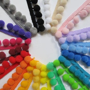 Pom Pom Trim Trimming Sewing Craft Per Metre 10mm Bobble Fringe Pompom Quality