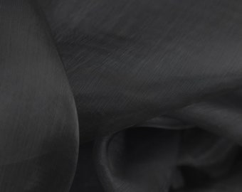 Sheer Organza Fabric Voile Sold Per Metre Wedding Material 150Cm Wide Black
