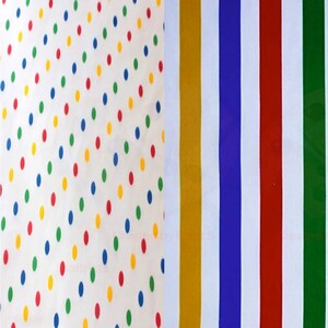 45&quot; Wide Rainbow Striped and Spotted Polycotton Fabric - Sold Per Metre for Your Creative Projects!