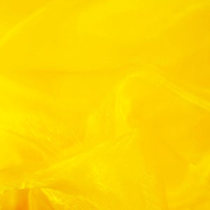 Sheer Organza Fabric Voile Sold Per Metre Wedding Material 150Cm Wide Yellow