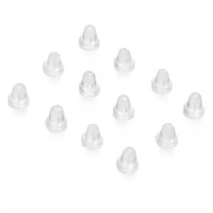 Soft Rubber Plastic Replacement Earring Backs 4mm Bullet Style End Stoppers UK