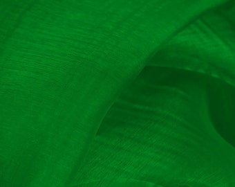 Sheer Organza Fabric Voile Sold Per Metre Wedding Material 150Cm Wide Green