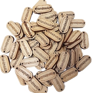 HANDMADE Wood Buttons Scrapbooking Crafting Sewing Knitting Crotchet Tag