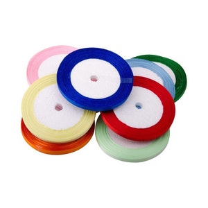 22 Metre 1M Lengths Satin Ribbon Quality Roll 10mm Gift Wrapping Decoration UK