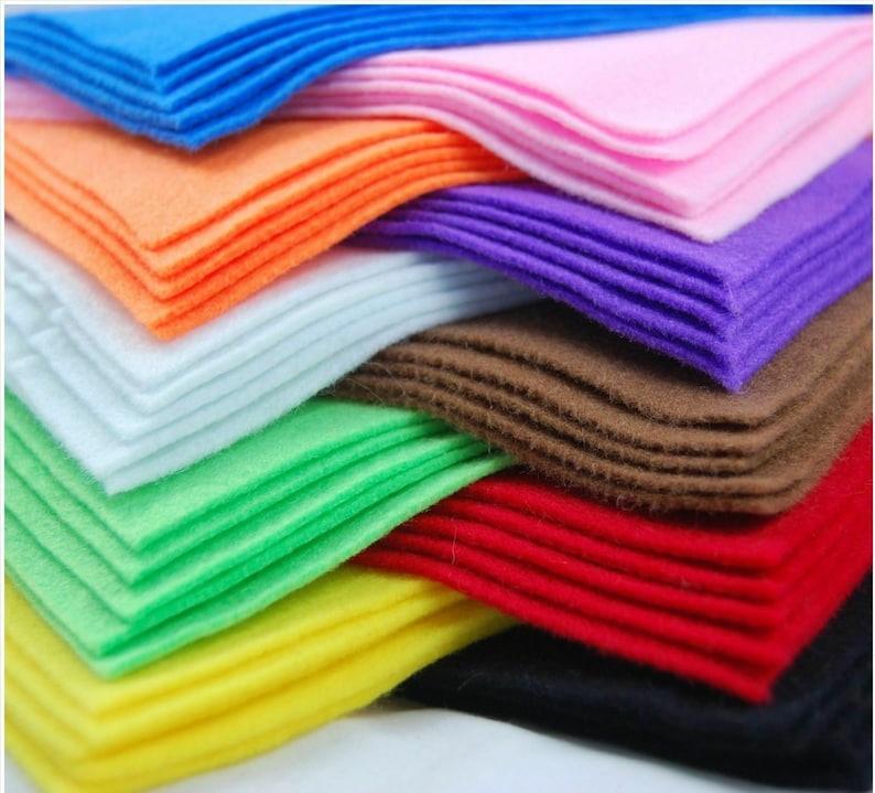 A4 Felt Fabric Sheets for Arts and Crafts Many Colours & Quantities image 1