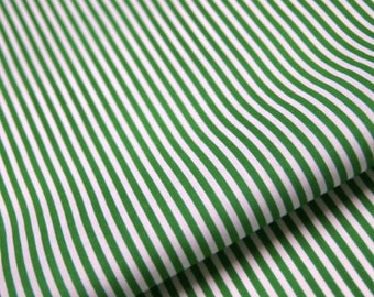 Candy Stripe Polycotton Fabric Striped Lines Material Craft 3mm Per METER Emerald Green