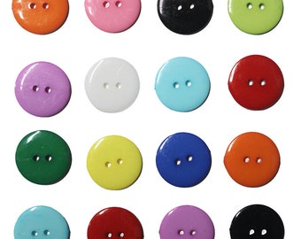 Smarties Boutons Polyester Round 2 Trous Couleur Taille Quantité Choix Plat Bouton 22mm