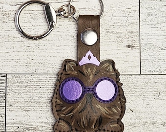Princess Donut Keychain or Air Tag Holder, Hand Painted Dungeon Crawler Carl Bag Charm