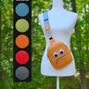 Sac à bandoulière amovible, sac à bandoulière unique disponible en 5 couleurs, sac à main fantaisie amusant en orange, vert, bleu, rouge ou gris